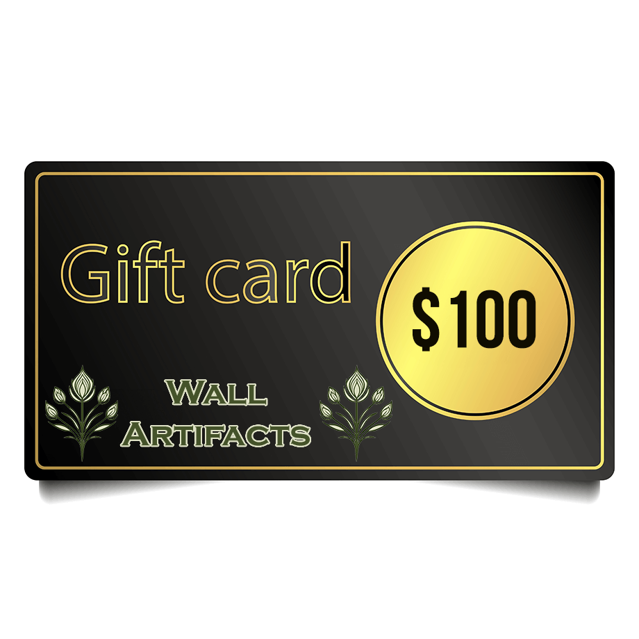 Wall Artifacts $100 digital gift card with floral design, ideal for birthdays, holidays, or any celebration, emailed within 24 hours.