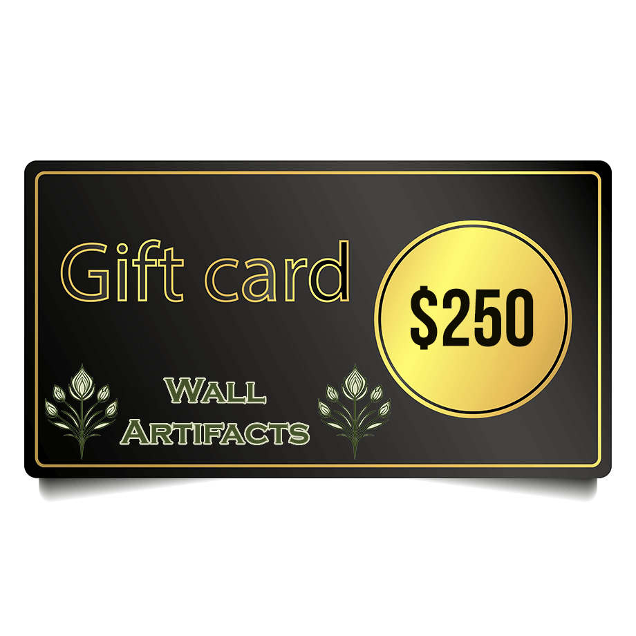 Wall Artifacts $250 gift card with floral design, perfect for birthdays, holidays, and more.