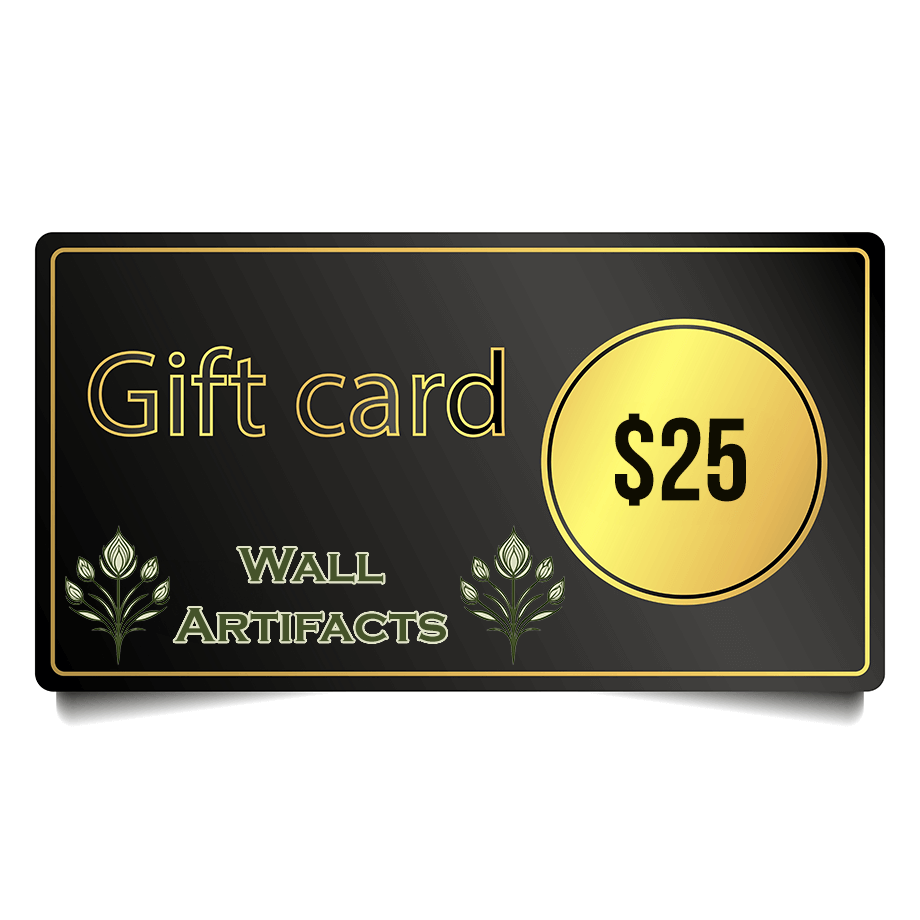 Wall Artifacts $25 gift card for birthdays, holidays, and celebrations. No fees, digital delivery, perfect versatile present.