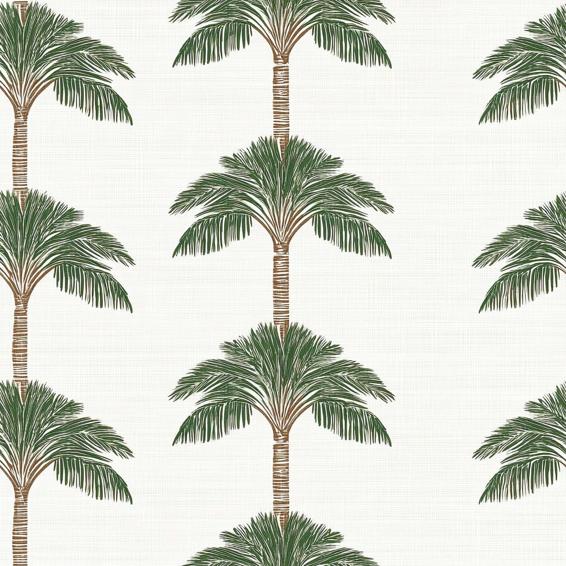 Coastal wallpaper with lush palm trees, embodying a chic beach-inspired modern design, perfect for creating a serene oasis.