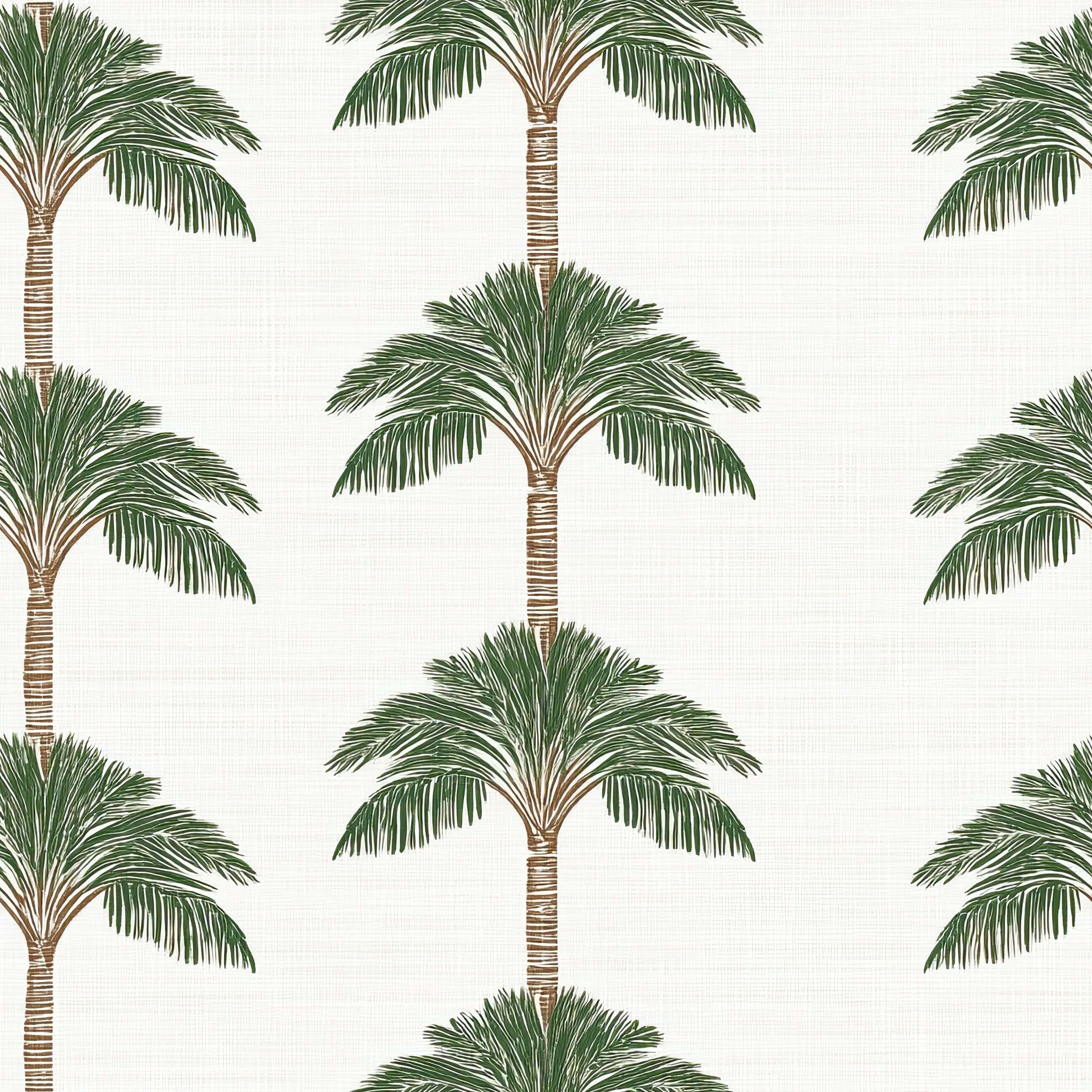Coastal wallpaper with lush palm trees, embodying a chic beach-inspired modern design, perfect for creating a serene oasis.