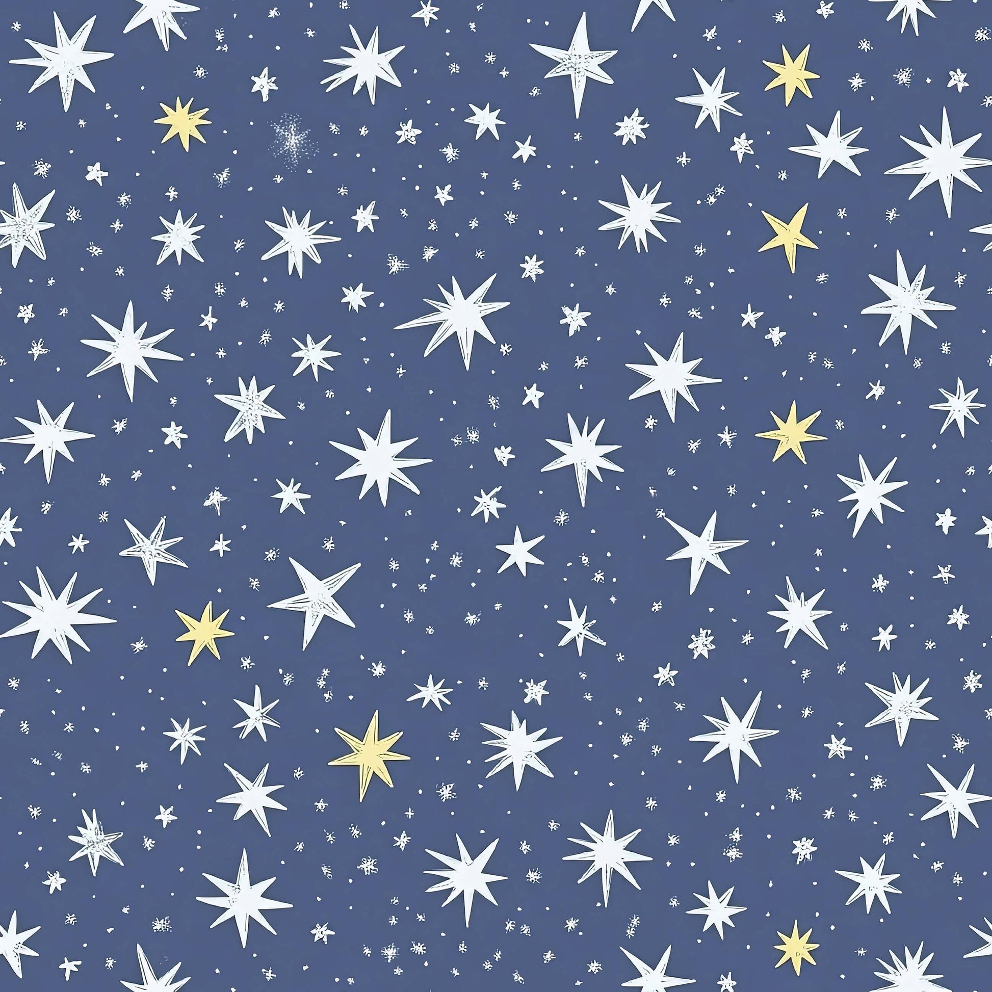 Twinkle Twinkle Little Star wallpaper with hand-drawn stars, perfect for nurseries and playrooms. Includes bunnies, ideal for children.