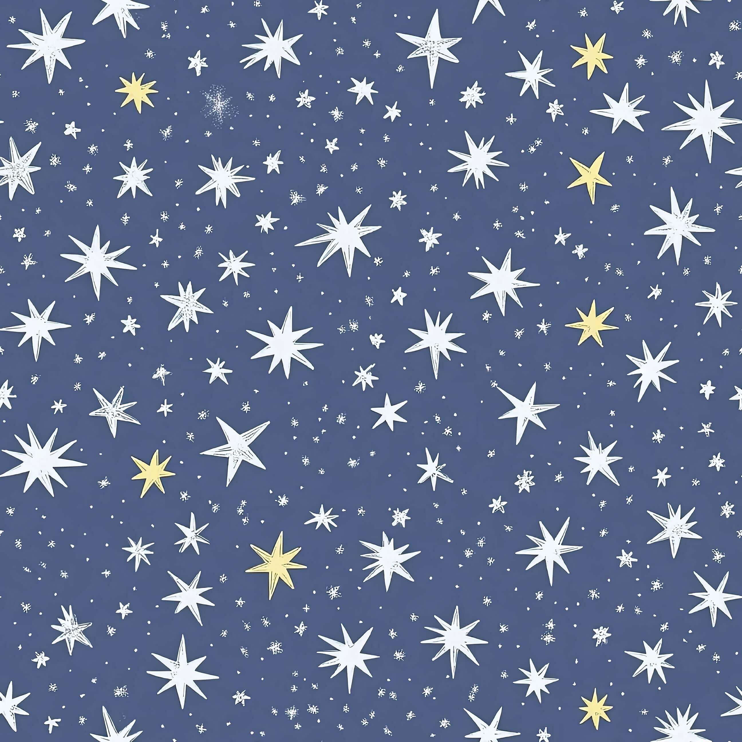 Twinkle Twinkle Little Star wallpaper with hand-drawn stars, perfect for nurseries and playrooms. Includes bunnies, ideal for children.