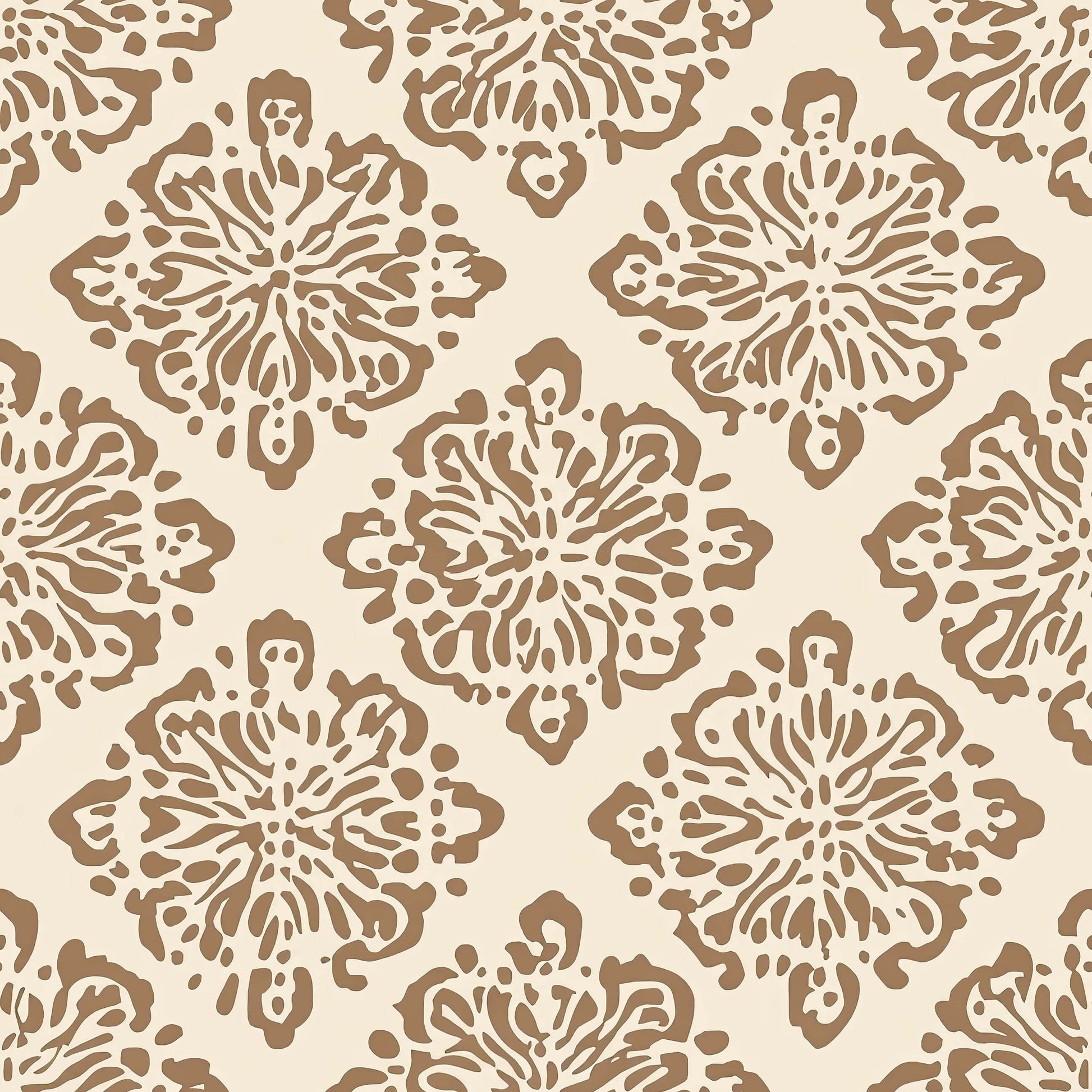 Rustic Medallion Elegance wallpaper with geometric tile pattern in warm earthen tones, perfect for adding modern design to living spaces.