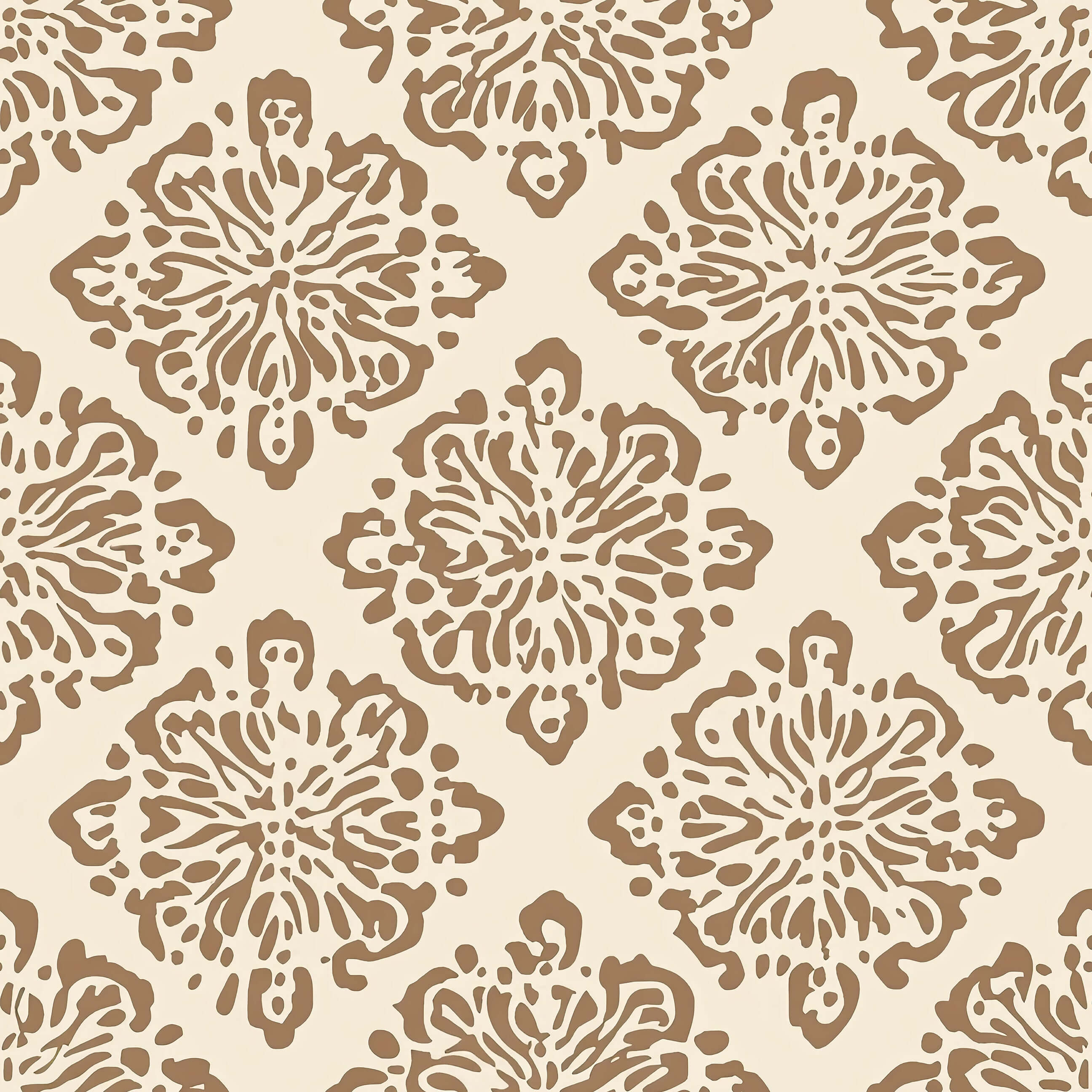 Rustic Medallion Elegance wallpaper with geometric tile pattern in warm earthen tones, perfect for adding modern design to living spaces.