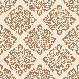 Rustic Medallion Elegance wallpaper with geometric tile pattern in warm earthen tones, perfect for adding modern design to living spaces.