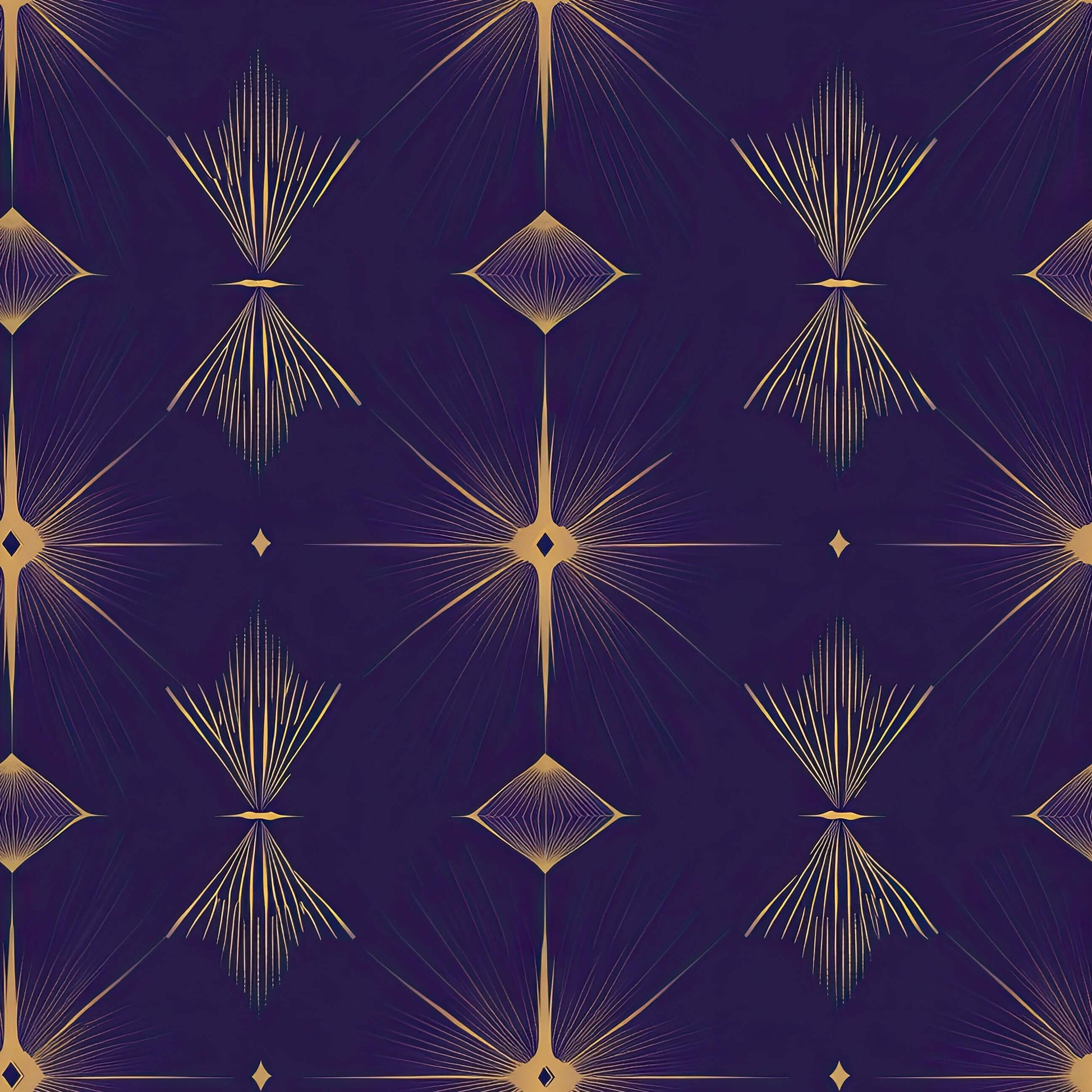 Deco Twilight art deco wallpaper with dark colors and geometric gold patterns for modern elegance.