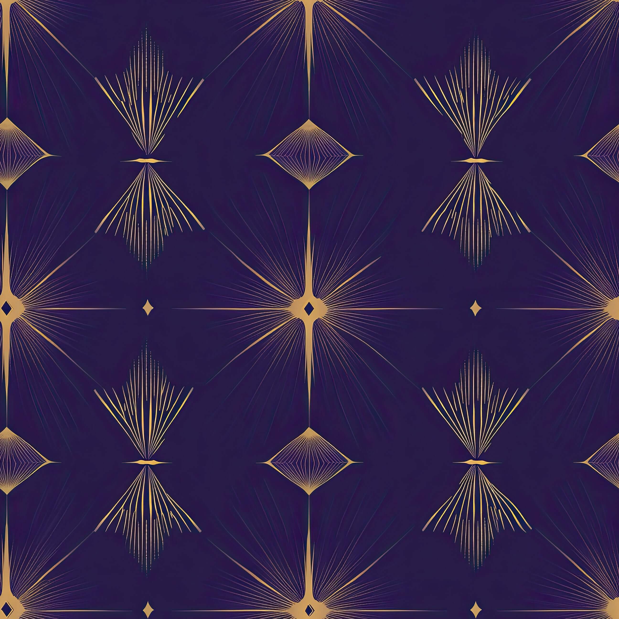 Deco Twilight art deco wallpaper with dark colors and geometric gold patterns for modern elegance.