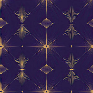 Deco Twilight art deco wallpaper with dark colors and geometric gold patterns for modern elegance.
