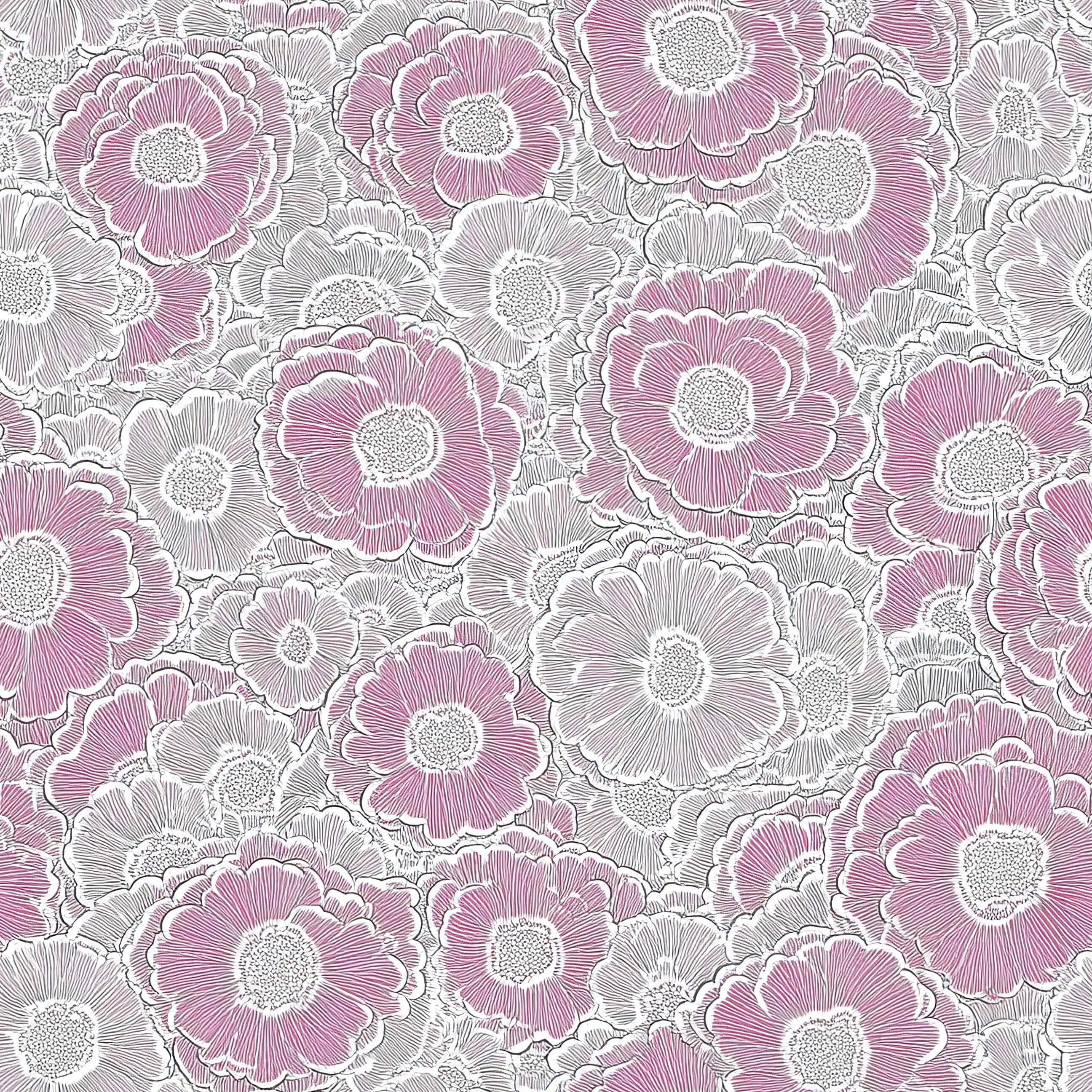 Pastel Poppy Dreamscape wallpaper featuring hand-drawn pink and ivory poppies, ideal for modern monochromatic floral decor.
