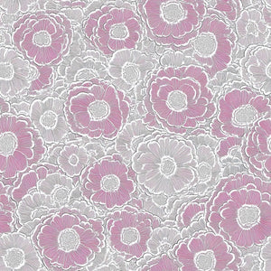 Pastel Poppy Dreamscape wallpaper featuring hand-drawn pink and ivory poppies, ideal for modern monochromatic floral decor.