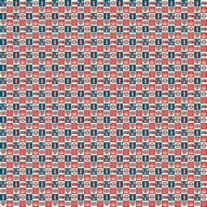 Colorful Brit Pop Blocks wallpaper featuring London icons like red buses and crowns in a retro pop-art pattern. Perfect for a modern art vibe.