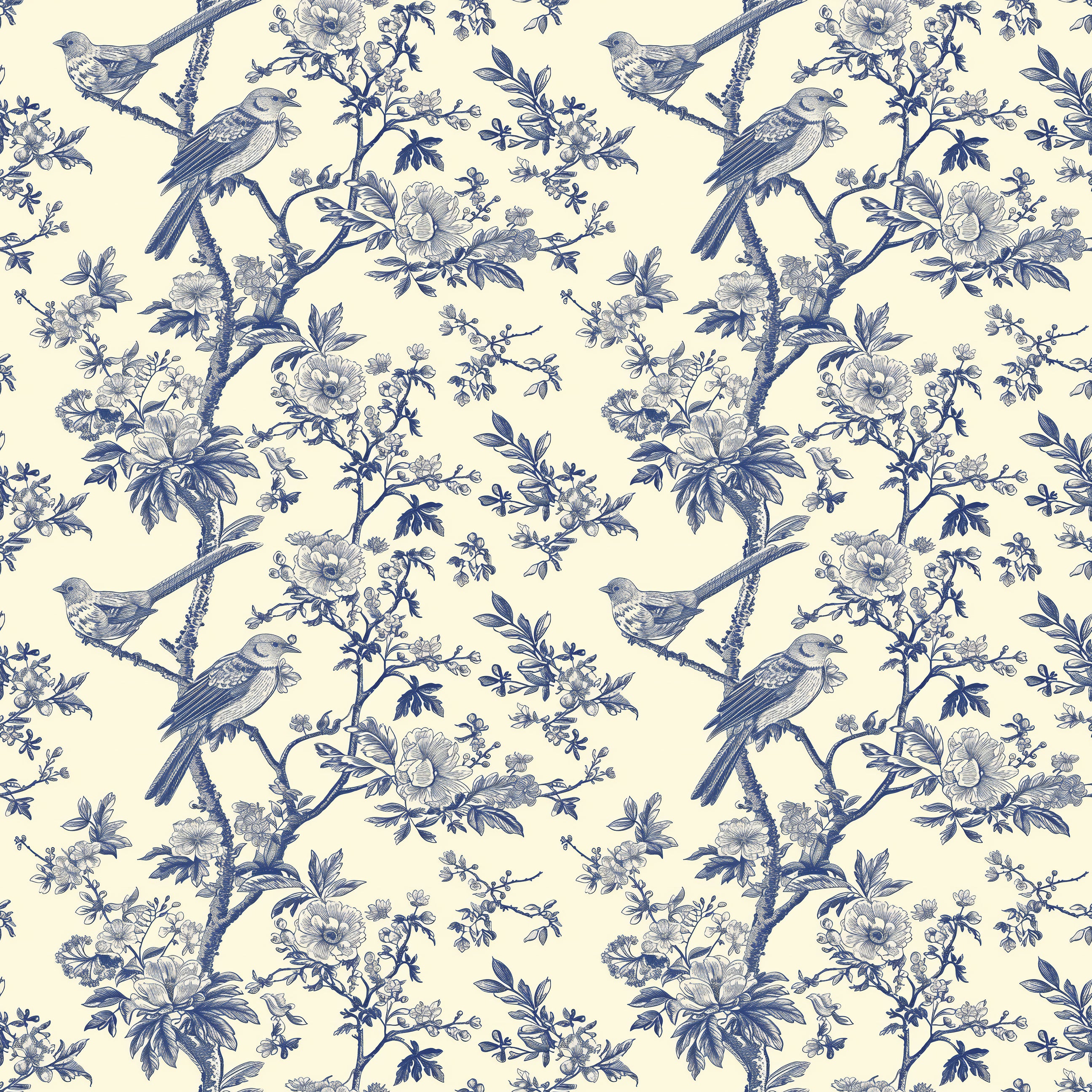Bluebird Botanical Harmony Wallpaper
