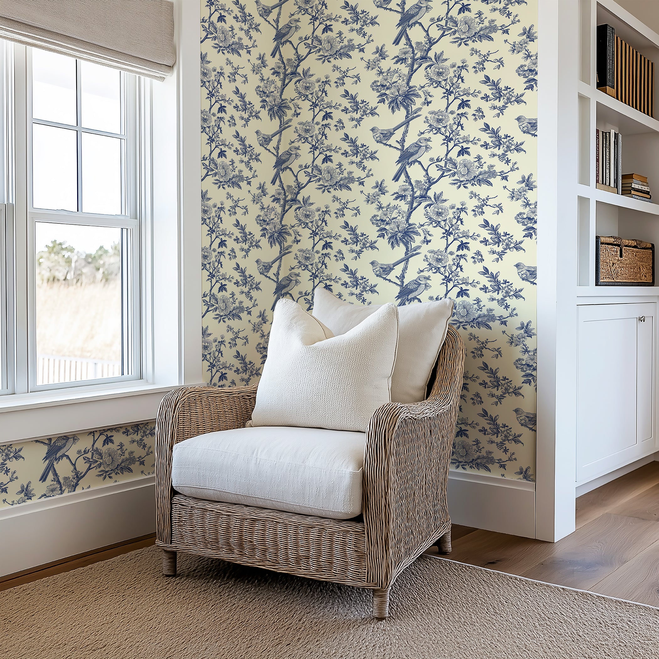 Bluebird Botanical Harmony Wallpaper