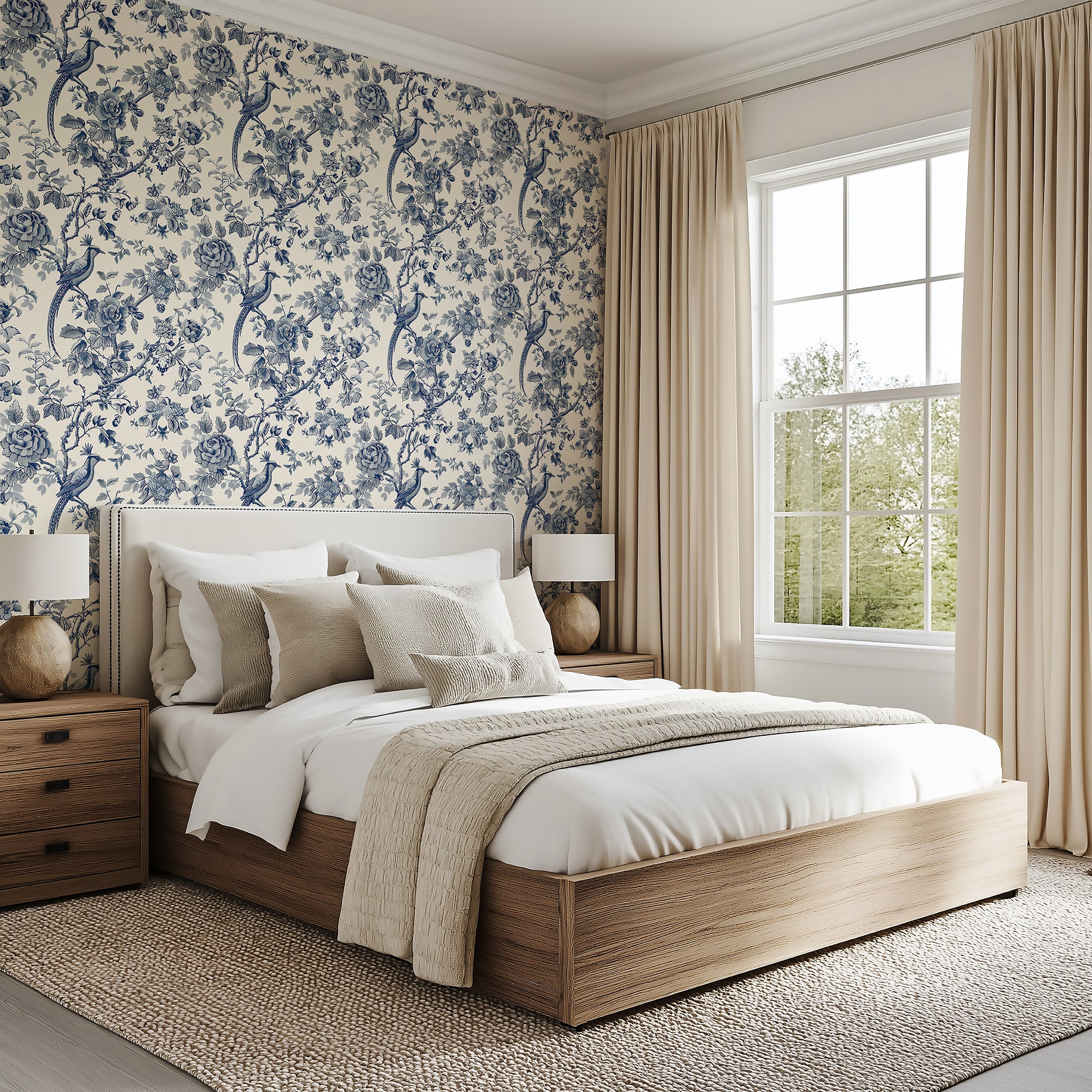 Royal Aviary Toile Wallpaper