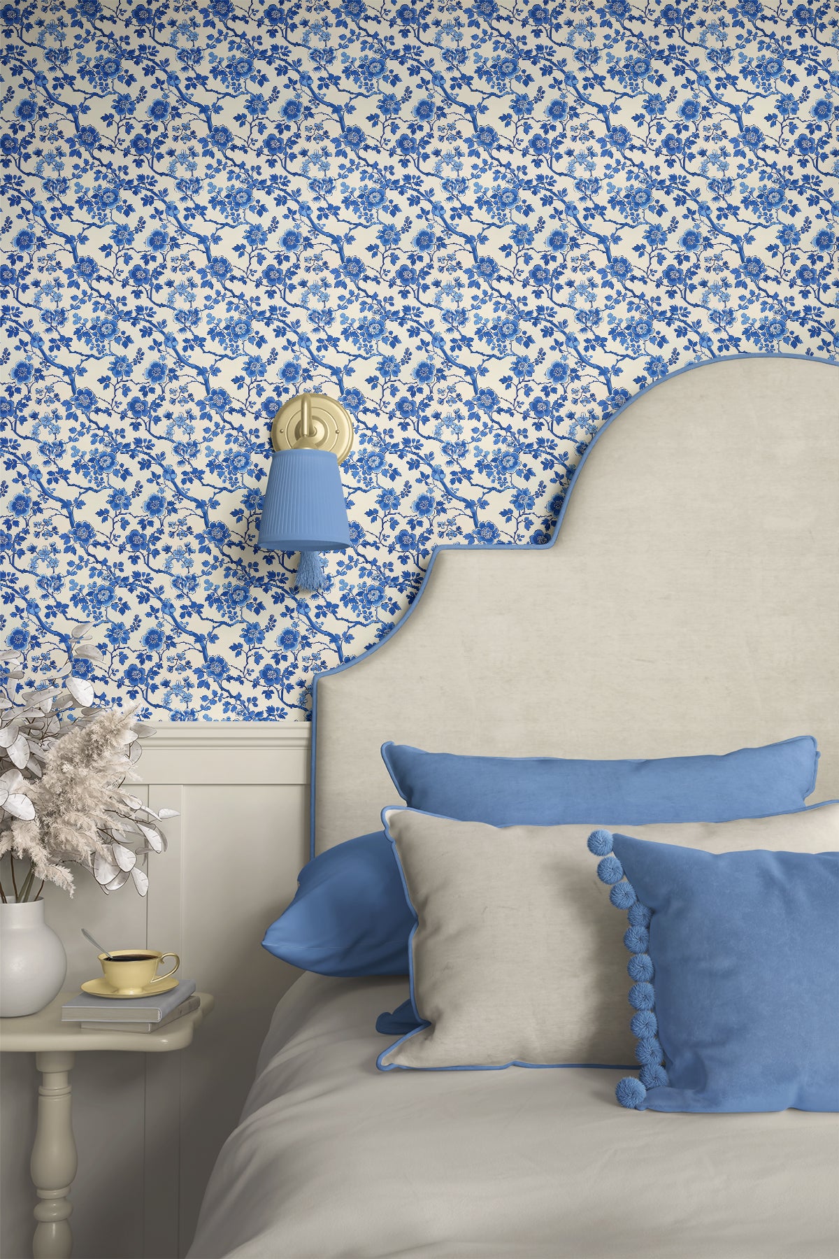 Cerulean Bloom Tapestry Wallpaper