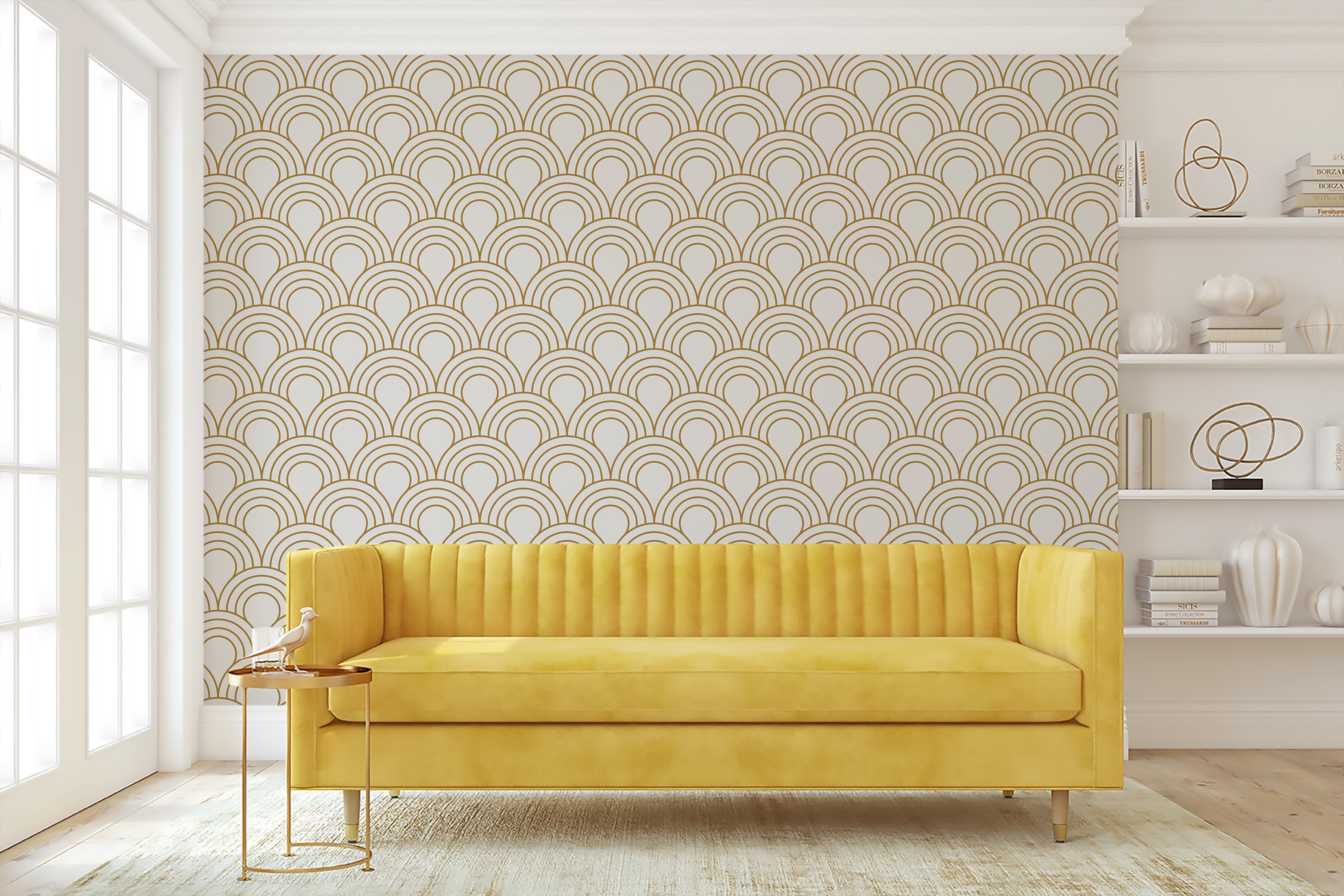 Sunset Deco Scallop Wallpaper