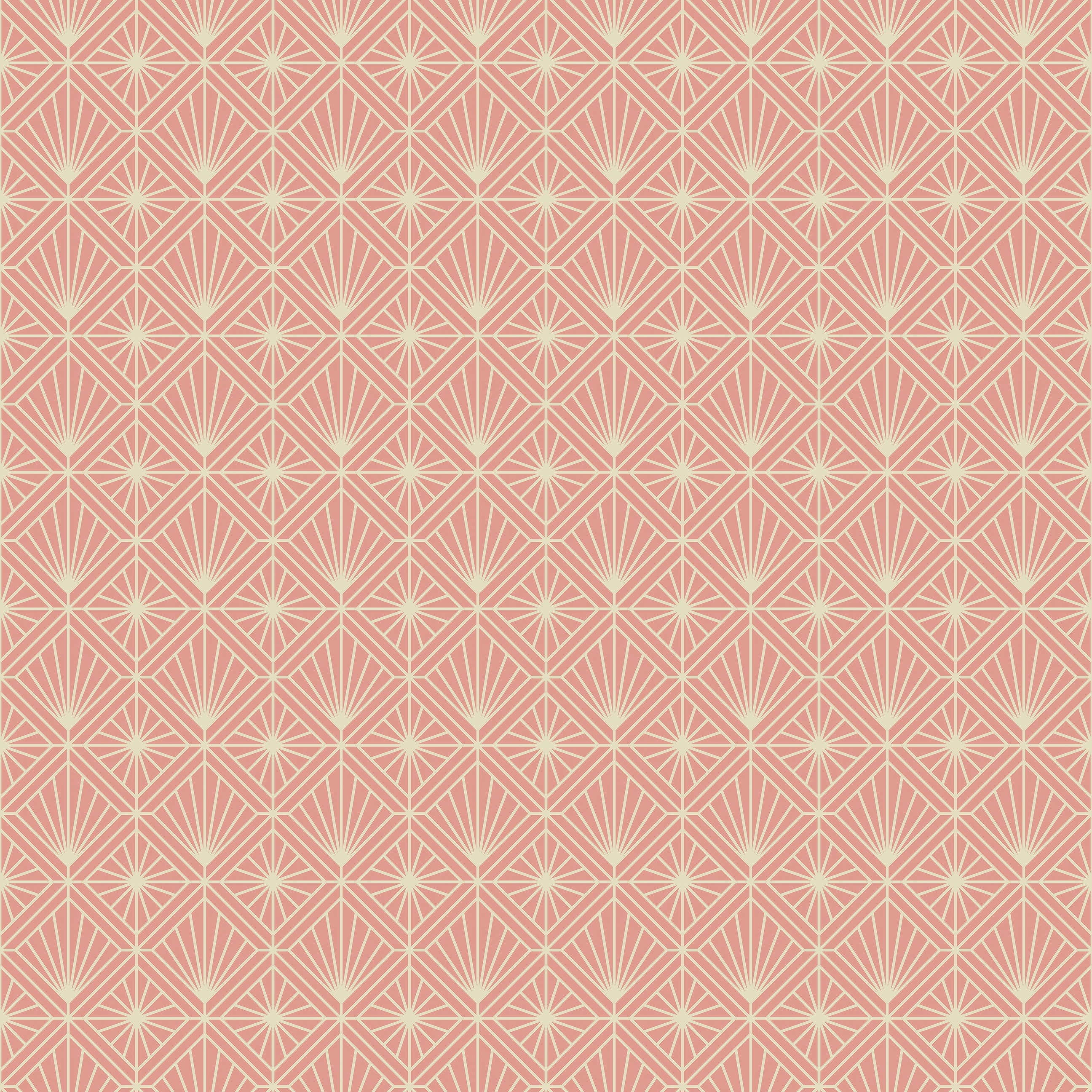 Coral Deco Radiance Wallpaper