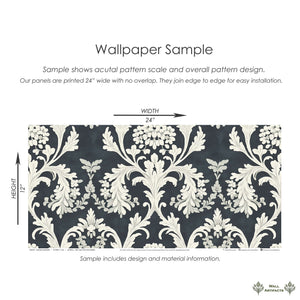 Timeless Baroque wallpaper sample with florals, damask, and vintage design pattern for elegant home decor.