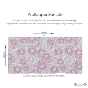 Pastel Poppy Dreamscape wallpaper sample showing floral pattern with soft pink and ivory poppies by Wall Artifacts.