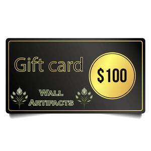 Wall Artifacts $100 digital gift card with floral design, ideal for birthdays, holidays, or any celebration, emailed within 24 hours.