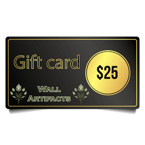 Wall Artifacts $25 gift card for birthdays, holidays, and celebrations. No fees, digital delivery, perfect versatile present.